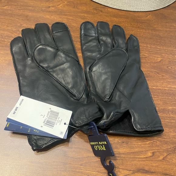 Ralph Lauren Men's Black Leather Gloves